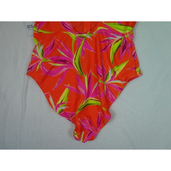 Old Navy #Women's Tropical Floral Half Zip One Piece Swimsuit Size 2X NWT - Picture 6 of 8